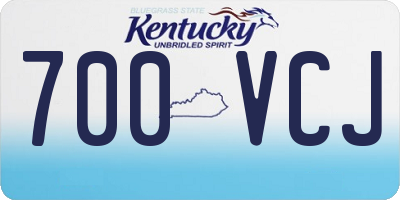 KY license plate 700VCJ