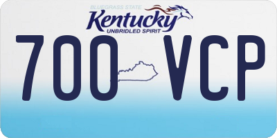 KY license plate 700VCP