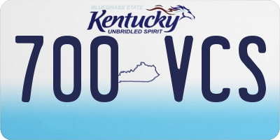 KY license plate 700VCS