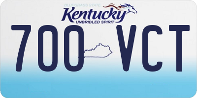 KY license plate 700VCT