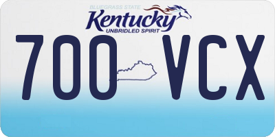 KY license plate 700VCX