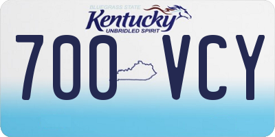 KY license plate 700VCY
