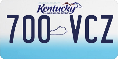 KY license plate 700VCZ