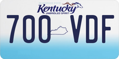 KY license plate 700VDF