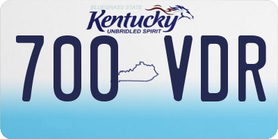 KY license plate 700VDR