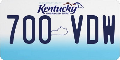 KY license plate 700VDW