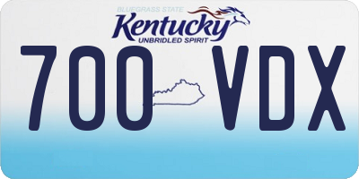 KY license plate 700VDX