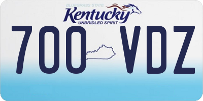 KY license plate 700VDZ