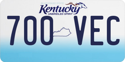 KY license plate 700VEC
