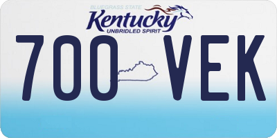 KY license plate 700VEK