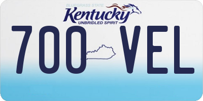 KY license plate 700VEL