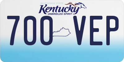 KY license plate 700VEP