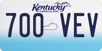 KY license plate 700VEV