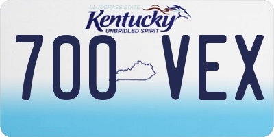 KY license plate 700VEX