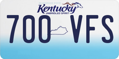 KY license plate 700VFS