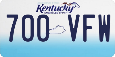 KY license plate 700VFW