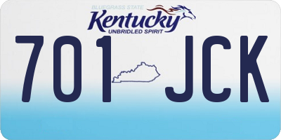 KY license plate 701JCK