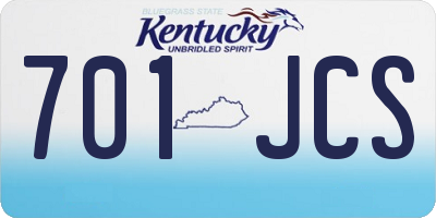 KY license plate 701JCS