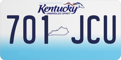 KY license plate 701JCU