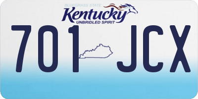 KY license plate 701JCX