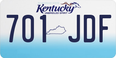 KY license plate 701JDF