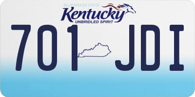 KY license plate 701JDI