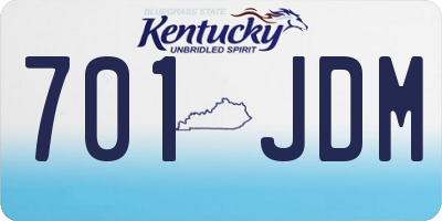 KY license plate 701JDM