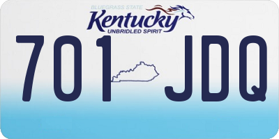 KY license plate 701JDQ