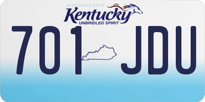 KY license plate 701JDU