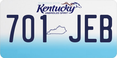 KY license plate 701JEB
