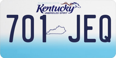 KY license plate 701JEQ