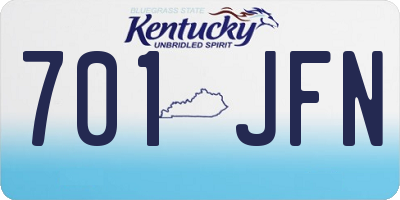 KY license plate 701JFN