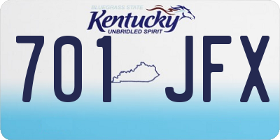 KY license plate 701JFX