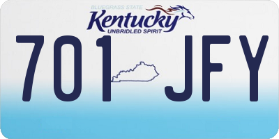 KY license plate 701JFY