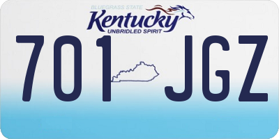 KY license plate 701JGZ