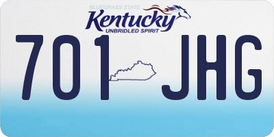 KY license plate 701JHG