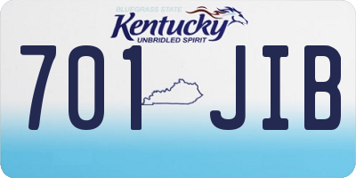 KY license plate 701JIB