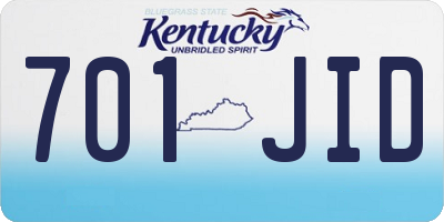 KY license plate 701JID