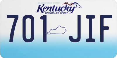 KY license plate 701JIF