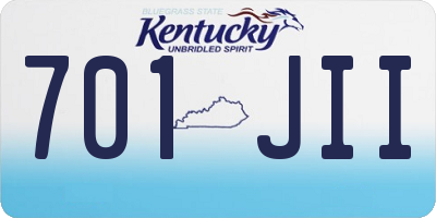 KY license plate 701JII