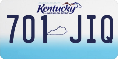 KY license plate 701JIQ