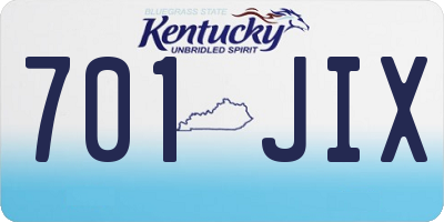 KY license plate 701JIX