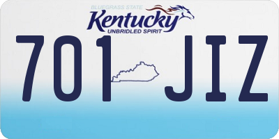 KY license plate 701JIZ