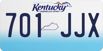 KY license plate 701JJX