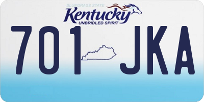 KY license plate 701JKA
