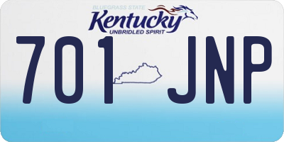 KY license plate 701JNP