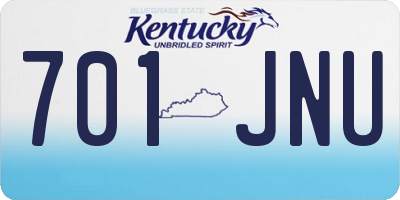 KY license plate 701JNU