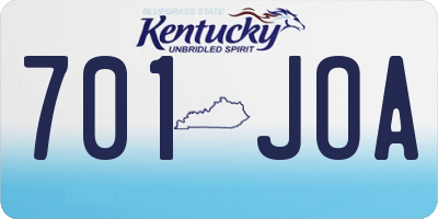 KY license plate 701JOA