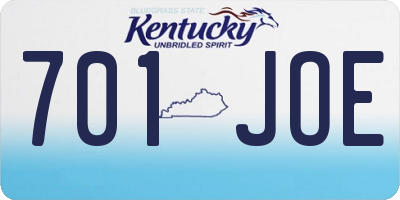 KY license plate 701JOE