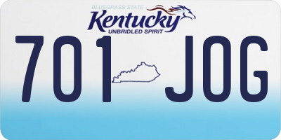 KY license plate 701JOG
